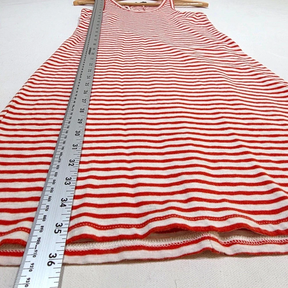 J. Crew Tank Dress Womens Small Red White Striped Racerback Summer Mini Casual